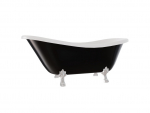 Vann, teisaldatav Besco Otylia B&W, 160 cm x 77 cm x 69.5 cm, ovaalne, valge/must