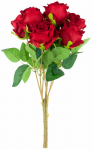 Kunstlilledest kimp, roos, punane/roheline, 40 cm