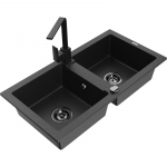 K&ouml;&ouml;givalamu Mexen Mario, graniit, 82 cm x 43.6 cm x 16.1 cm, h&otilde;be/must