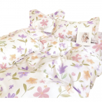 Voodipesukomplekt SBA-242, valge v./violetne v., 70 x 80 cm, 160 x 200 cm, 3 os.