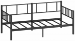 Voodi &uuml;hekohaline Kalune Design, 90 x 190 cm, must v., ilma madratsita, p&otilde;hjalippidega