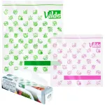 T&otilde;mblukuga k&uuml;lmutuskotid Vilde Ziplock Food Bags 229163, 20.5 cm x 21 cm, l&auml;bipaistev v./roheline v./roosa v., 40 tk