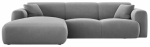 Nurgadiivan Cosmopolitan Design Nolio Velvet Casino Ash, helehall v., vasak, 170 x 260 cm x 72 cm