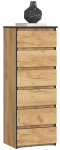 Kummut Akord Furniture Factory CL6 PK, must v./craft oak v., 109 cm x 40 cm x 35 cm