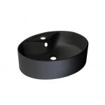 Vannitoa kraanikauss Domoletti uždedamas, keraamiline, 52 cm x 42 cm x 14 cm, must v.