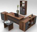 Kontorim&ouml;&ouml;bli komplekt Kalune Design VO15 956LCS2122, antratsiit v./pruun v., 73.8 cm x 60 cm x 140 cm
