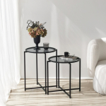 Kohvilaud Kalune Design S412F, must v., 50 cm x 50 cm x 60 cm
