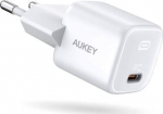 Telefoni laadija Aukey PA-B1, USB-C, valge v., 20 W