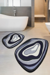 Vannitoamattide komplekt Foutastic Piedra 359CHL2582, valge/hall/tumesinine, 100 cm x 60 cm