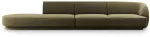 Diivan Micadoni Home Miley Velvet, roheline v., vasak, 302 x 85 cm x 74 cm