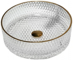 Vannitoa kraanikauss Mexen Aura 24013905, klaas, 39 cm x 39 cm x 10.5 cm, l&auml;bipaistev/kuldne