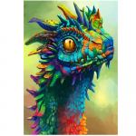Teemantmosaiik Dragon Head, mitmev&auml;rviline