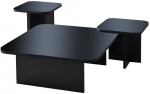 Kohvilaudade komplekt Kalune Design Jazz, must v./hall v., 80 cm x 80 cm x 30 cm, 3 tk