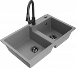 K&ouml;&ouml;givalamu koos kraaniga Mexen Tomas, graniit, 80 cm x 50 cm x 19 cm, must/hall