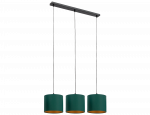 Valgusti rippuv Vespillo, E27, 3 x 15 W, kuldne v./roheline v.