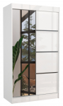 Riidekapp ADRK Gilton 120, valge v., 61 cm x 120 cm x 215 cm, peegliga