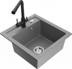 K&ouml;&ouml;givalamu koos kraaniga Mexen Vito, vaik/graniit, 52 cm x 49 cm x 21 cm, hall