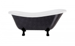 Vann, teisaldatav Besco Otylia Glam, 170 cm x 77 cm x 68.5 cm, ovaalne, valge/must