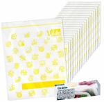 T&otilde;mblukuga k&uuml;lmutuskotid Vilde Ziplock Food Bags 229162, 18 cm x 23 cm, l&auml;bipaistev v./kollane v., 20 tk