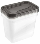 Toiduainekarbi komplekt Keeeper Fredo Fresh, 1 l, 11 cm x 10 cm, l&auml;bipaistev v./hall v., 3 tk