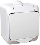 Pistikupesa Schneider Electric Cedar Plus WDE000541, maandusega, IP44, valge v.