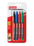 Tekstimarker Luxor 3410/4BC, 1 - 2 mm, sinine v./must v./punane v., 4 tk