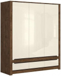Riidekapp Ruso S407-SZF3D3S-DARL/PEP, pruun v./beež v., 61 cm x 178.5 cm x 204.5 cm