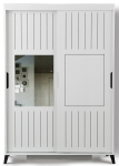 Riidekapp Kalune Design Pasific Home Fuga 120, valge v., 120 cm x 60 cm x 216 cm, peegliga