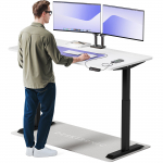 Arvutilaud reguleeritava k&otilde;rgusega Desktronic HomeOne, 160 cm x 80 cm, 72 - 119 cm, valge v./must v.