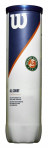 Tennisepallide komplekt Wilson Roland Garros All Court, kollane, 4 tk