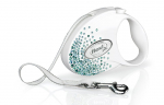Automaatne jalutusrihm Flexi Glam Splash 2014, sinine v./valge v., S 3m