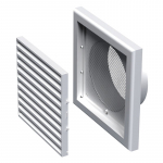 Ventilatsioonirest Haushalt, plastik, 186 mm x 186 mm, 150 mm
