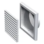 Ventilatsioonirest Haushalt, plastik, 186 mm x 186 mm, 150 mm