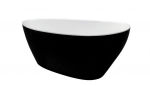 Vann, teisaldatav Besco Goya, 14.2 cm x 62 cm x 61 cm, ovaalne, valge/must