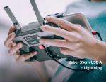 Kaabel PGYTECH P-GM-115, 1 x Lightning, 35 cm, must/punane