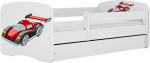 Lastevoodi Kocot Kids Babydreams Racing Car, valge v., 80 x 180 cm, ilma voodipesukastita, madratsiga