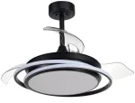 Laeventilaator koos lambiga CristalRecord Antila Mini, 45 W, 1 tk, must v./l&auml;bipaistev v.