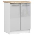 Alumine k&ouml;&ouml;gikapp Akord Furniture Factory Oliwia S60 2D, valge v./h&otilde;be v., 46 cm x 60 cm x 85 cm