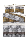 Voodipesukomplekt Kenda Sand Jane 125, valge v./must v./kollane v., 50 x 75 cm, 225 x 225 cm