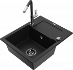 K&ouml;&ouml;givalamu koos kraaniga Mexen Enzo, vaik/graniit, 57.6 cm x 46.5 cm x 17.4 cm, must