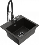 K&ouml;&ouml;givalamu koos kraaniga Mexen Milo Metallic black/gold+Black/Chrome, graniit, 43 cm x 41 cm x 17.1 cm, metallic black/gold+black/chrome