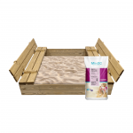 Liivakast liivaga 4IQ Bonus Orbis, 120 x 120 cm, kaanega, pruun v.