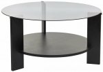 Kohvilaud Nordure Clara, l&auml;bipaistev v./must v., 75 cm x 75 cm x 40 cm