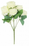Kunstlilledest kimp, roos, valge, 39 cm
