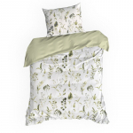 Voodipesukomplekt Spring PTE-223, valge v./roheline v., 70 x 80 cm, 140 x 200 cm, 2 os.
