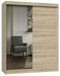 Riidekapp IGA A/C, sonoma tamm v., 61 cm x 160 cm x 200 cm, peegliga