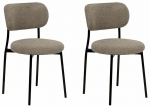 Toolide komplekt Beliani Casey, matt, pruunikas hall v., 50 cm x 43 cm x 76 cm, 2 tk