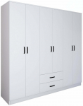Riidekapp Kalune Design Yaman, valge matt v., 45 cm x 180 cm x 190 cm