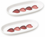 Serveerimistaldrik Hermia LUV0019, 26 cm x 14 cm x 3 cm, valge v./punane v., keraamiline