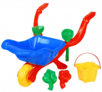 Liivakasti m&auml;nguasjade komplekt Wheelbarrow, mitmev&auml;rviline, 6 tk